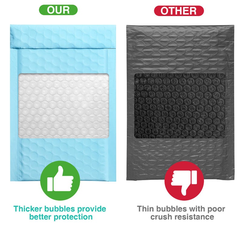 Metronic Light Blue Bubble Mailers 4x8 50Pack Small Bubble Mailers, Self-Seal Padded Envelopes, Padded mailers for Shipping, Packaging for Business Usable Size 4x7 - Image 4